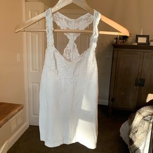 cream lace tank top
